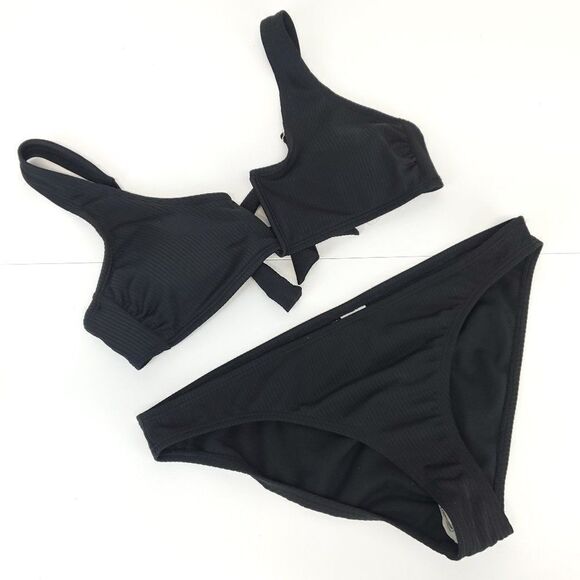 TAHITI Swimwear Jersey Ribbed V-Cut Two Piece Swimsuit NEW Size Large - Picture 7 of 9